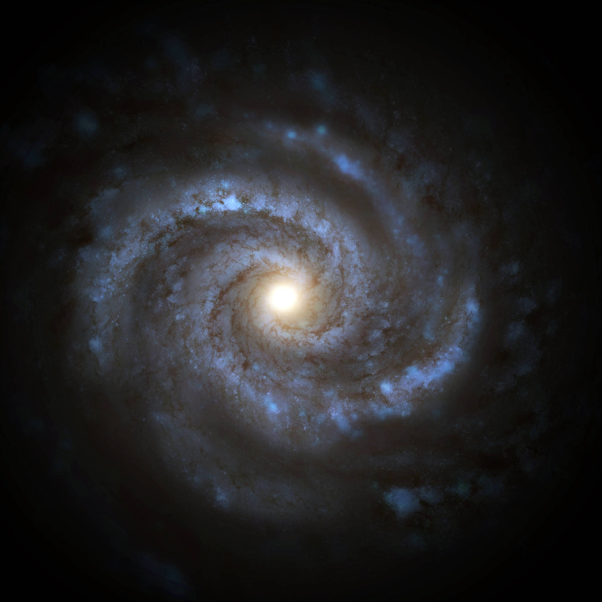 Spiral Milky Way Galaxy In Outer Space Background