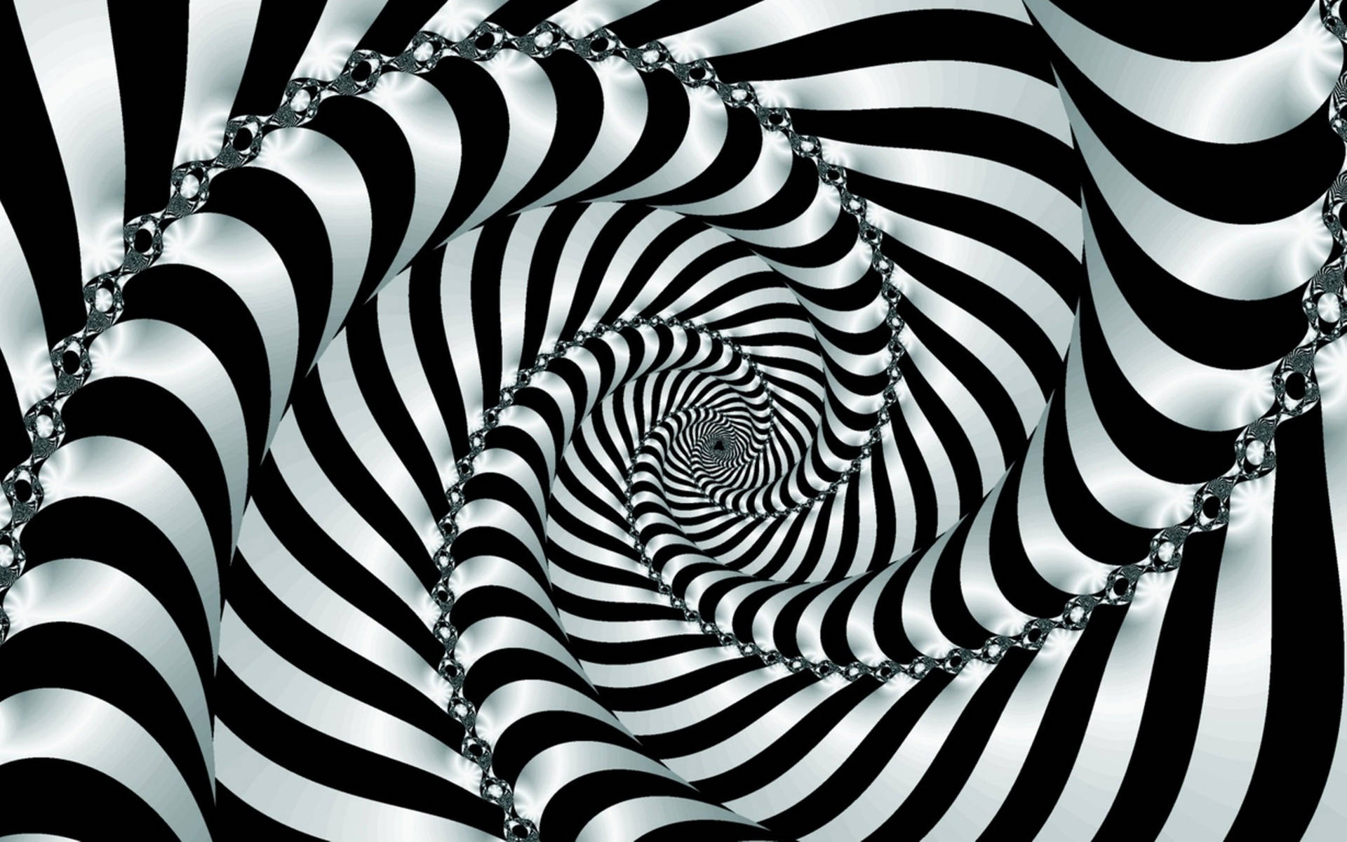 Spiral Op-art Black And White Background