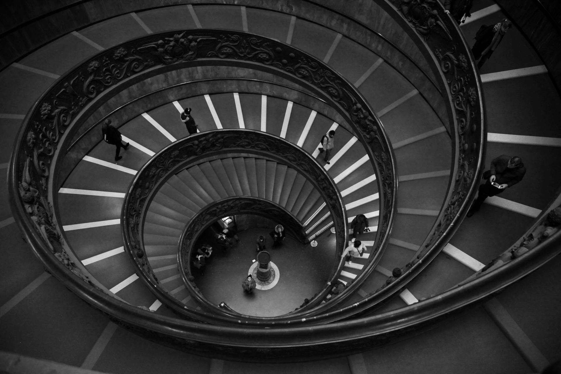 Spiral Staircase Black Screen Background