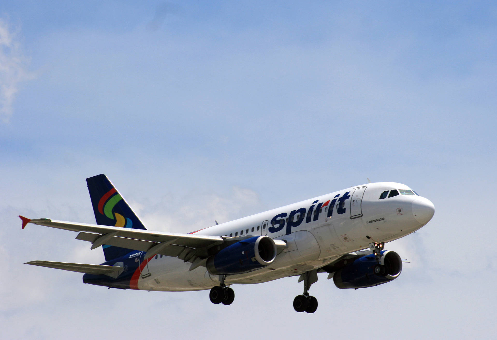 Spirit Airlines White Airplane Background