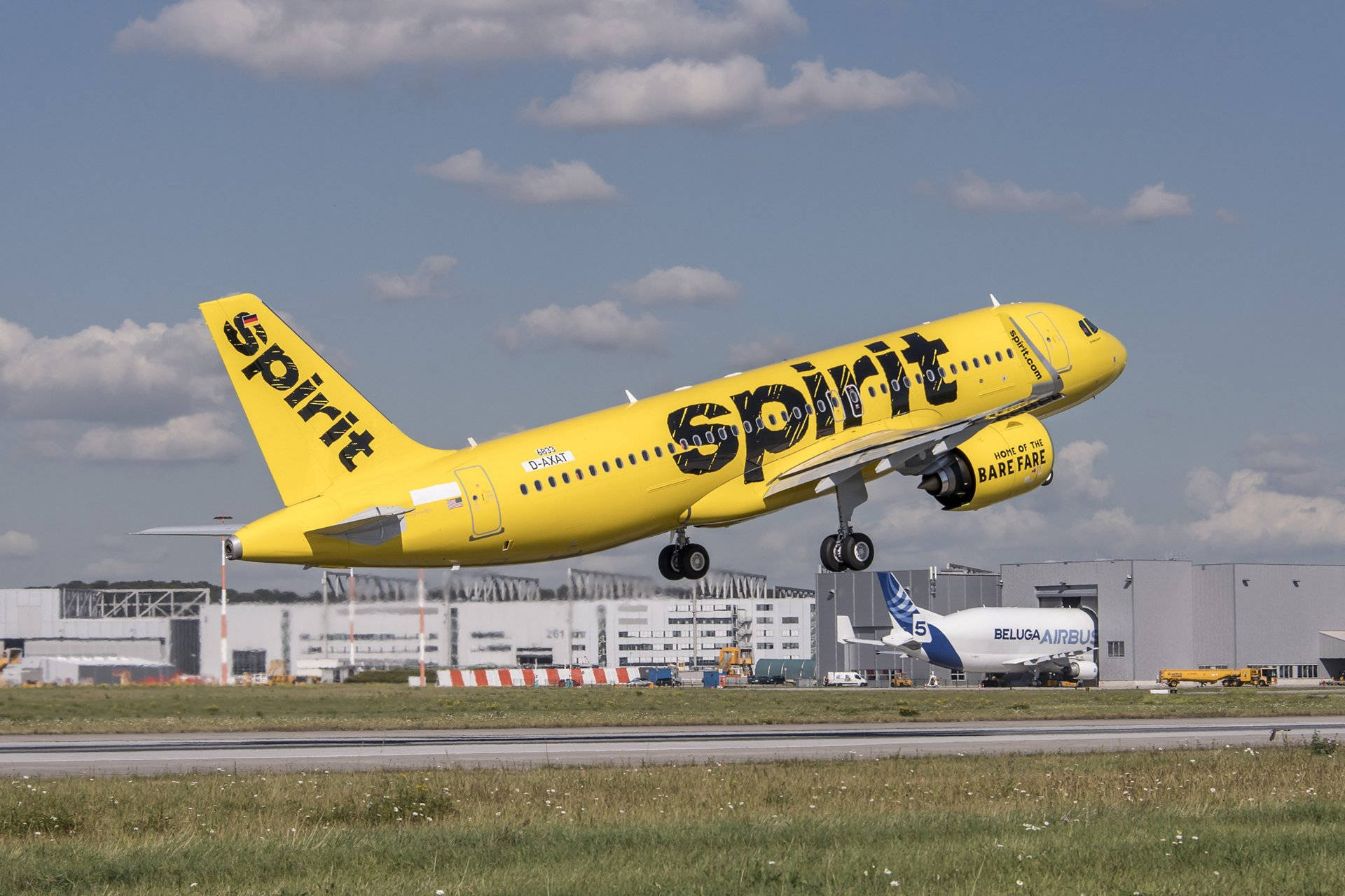 Spirit Airlines Yellow Plane Take Off