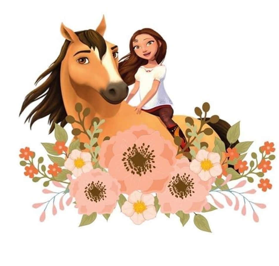 Spirit Riding Free Floral Background