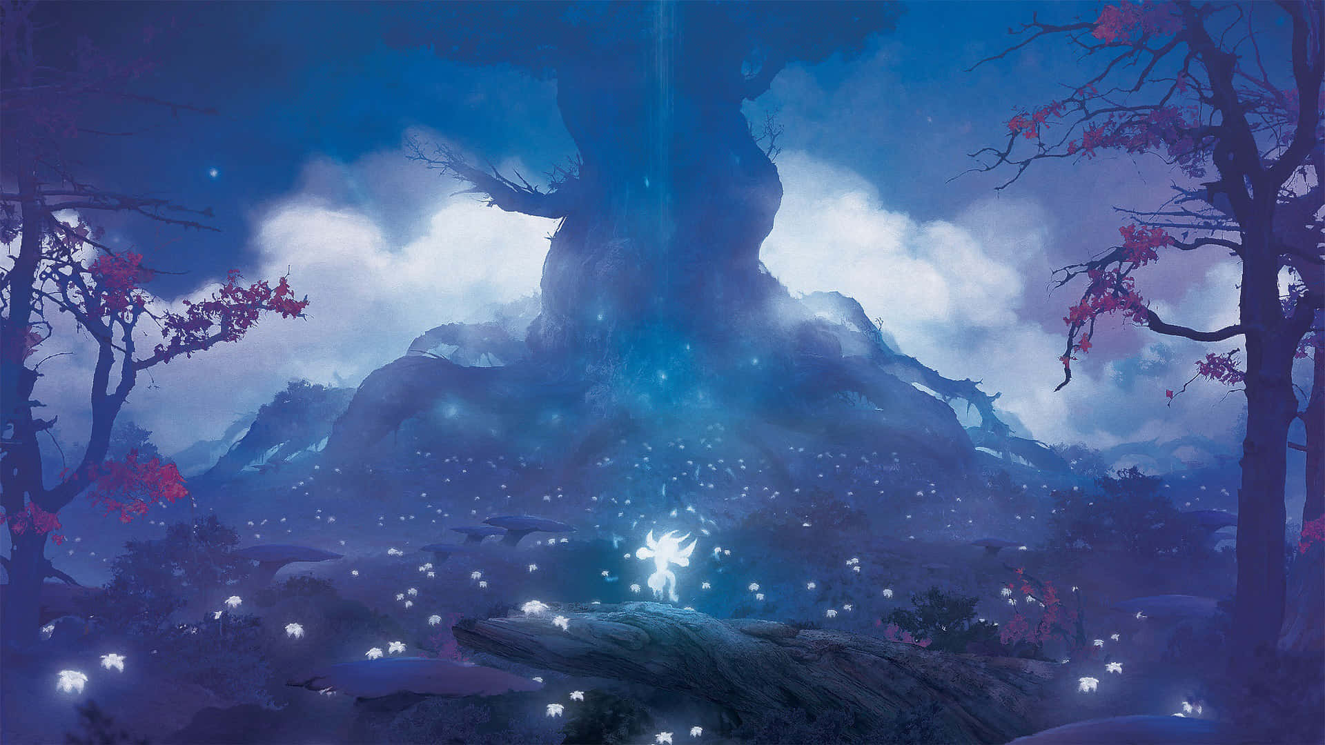 Spirit Tree In The Blind Fantasy Forest Background
