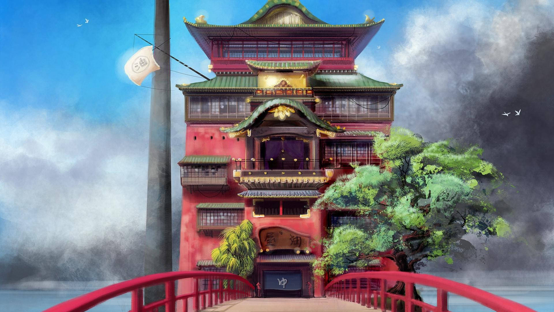 Spirited Away Bathhouse Fan Art Background