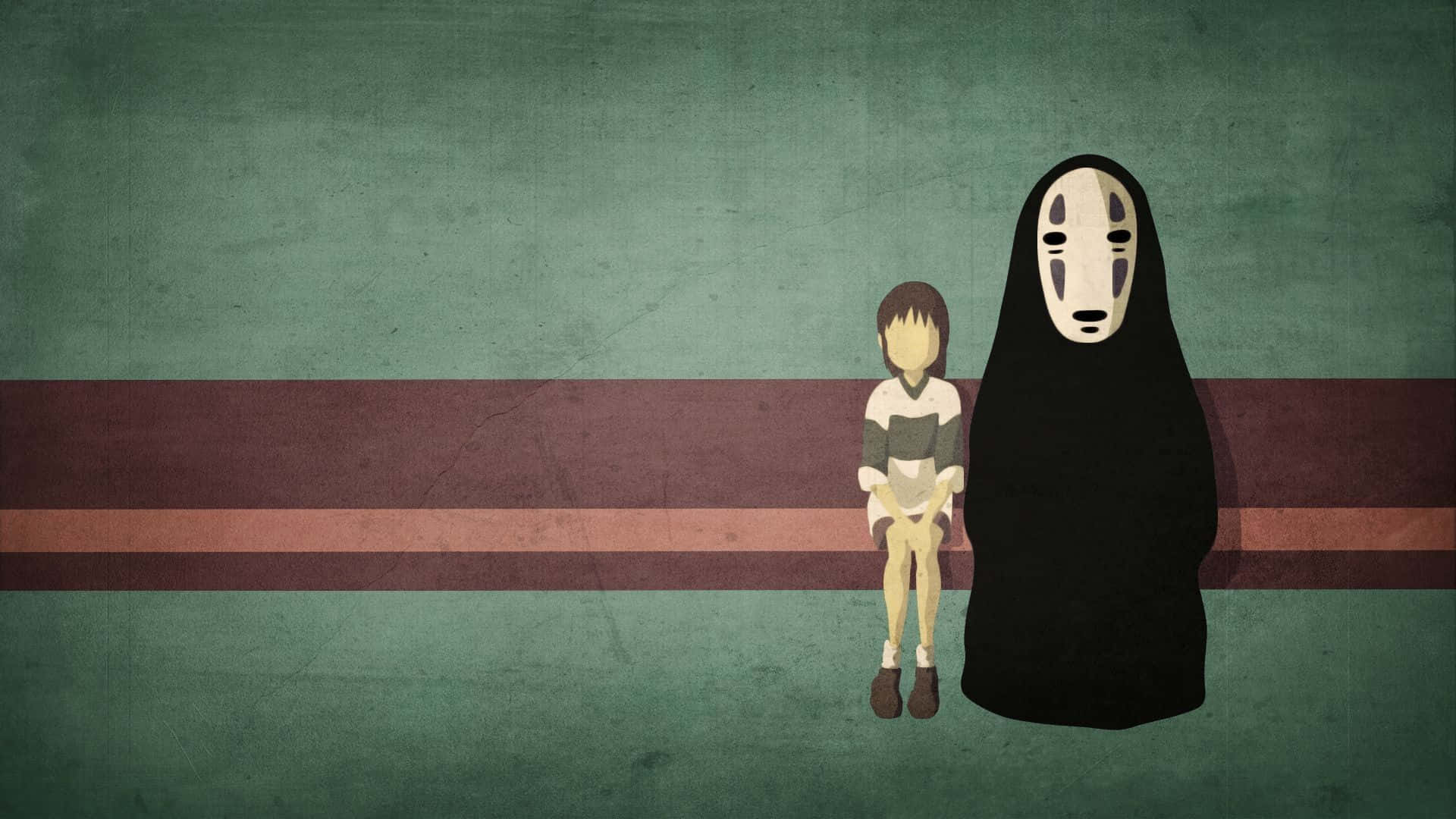 Spirited Away Chihiro And No Face Minimalist Background