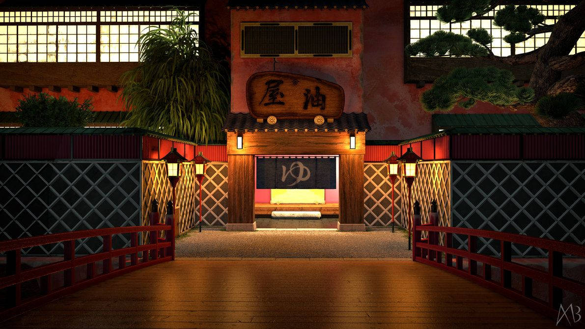 Spirited Away Yubaba's Bathhouse Background