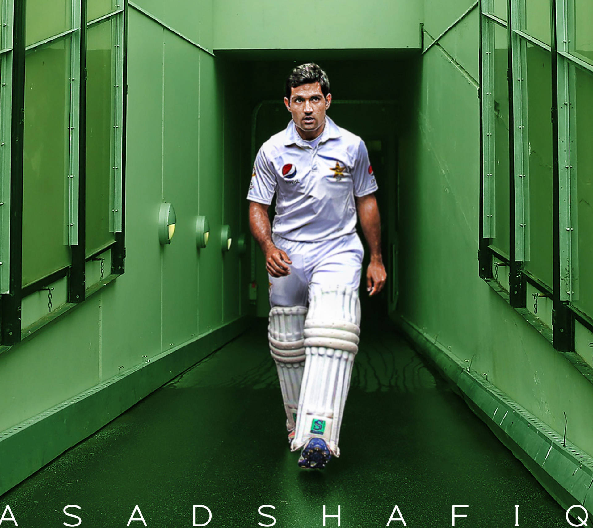 Spirited Cricketer In Action - Pakistan Cricket Team Background