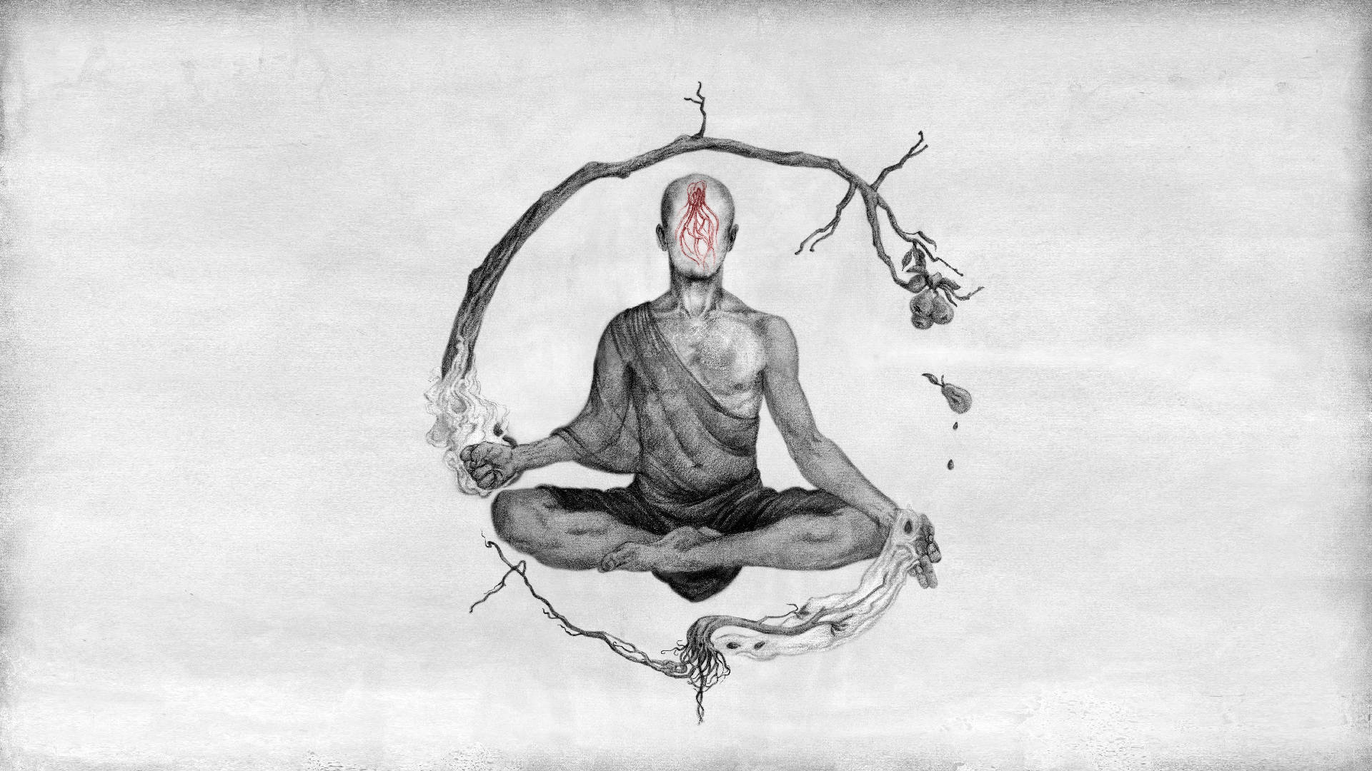 Spiritual Aesthetic Meditating Monk