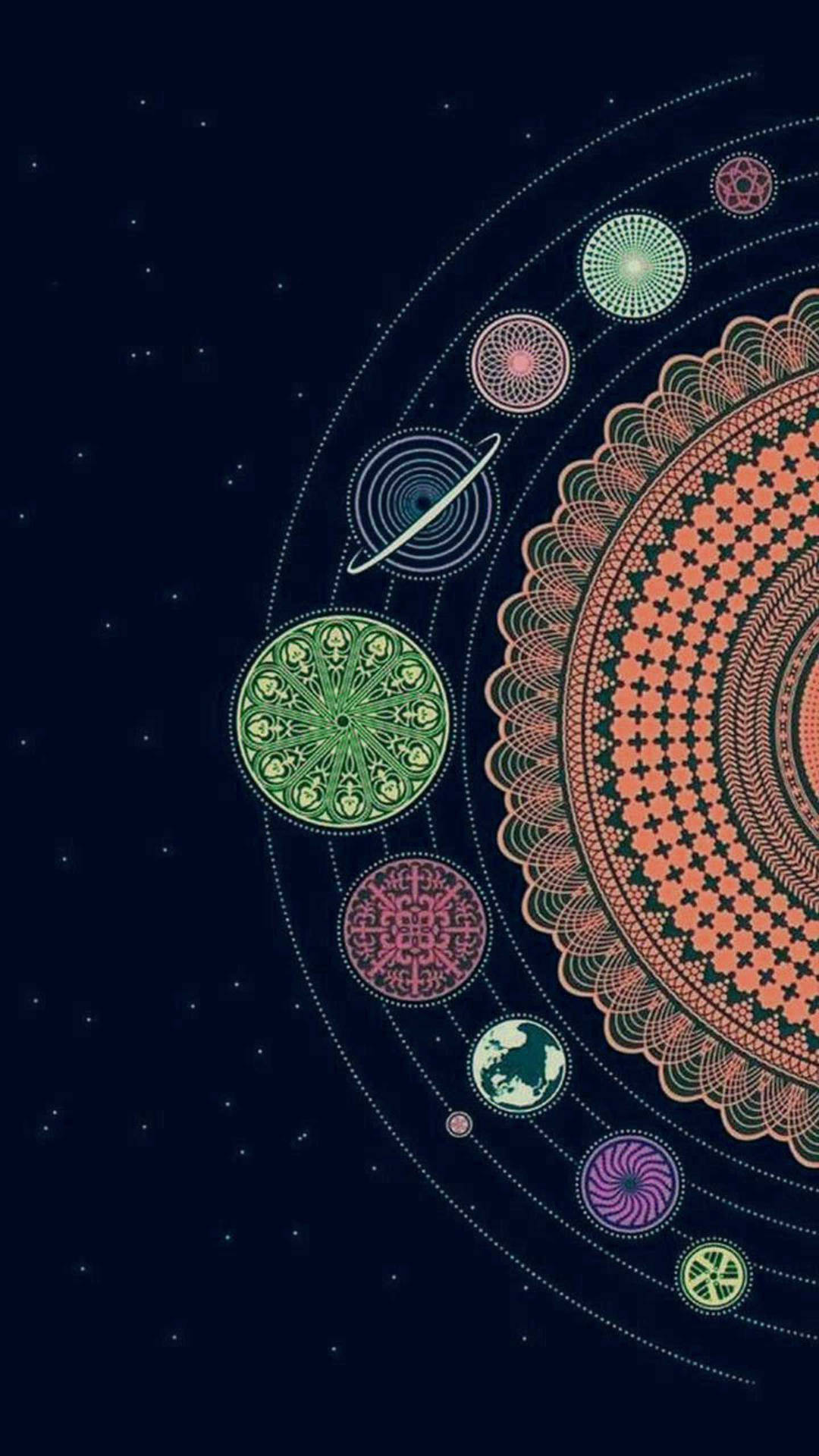 Spiritual Aesthetic Solar Mandala Background