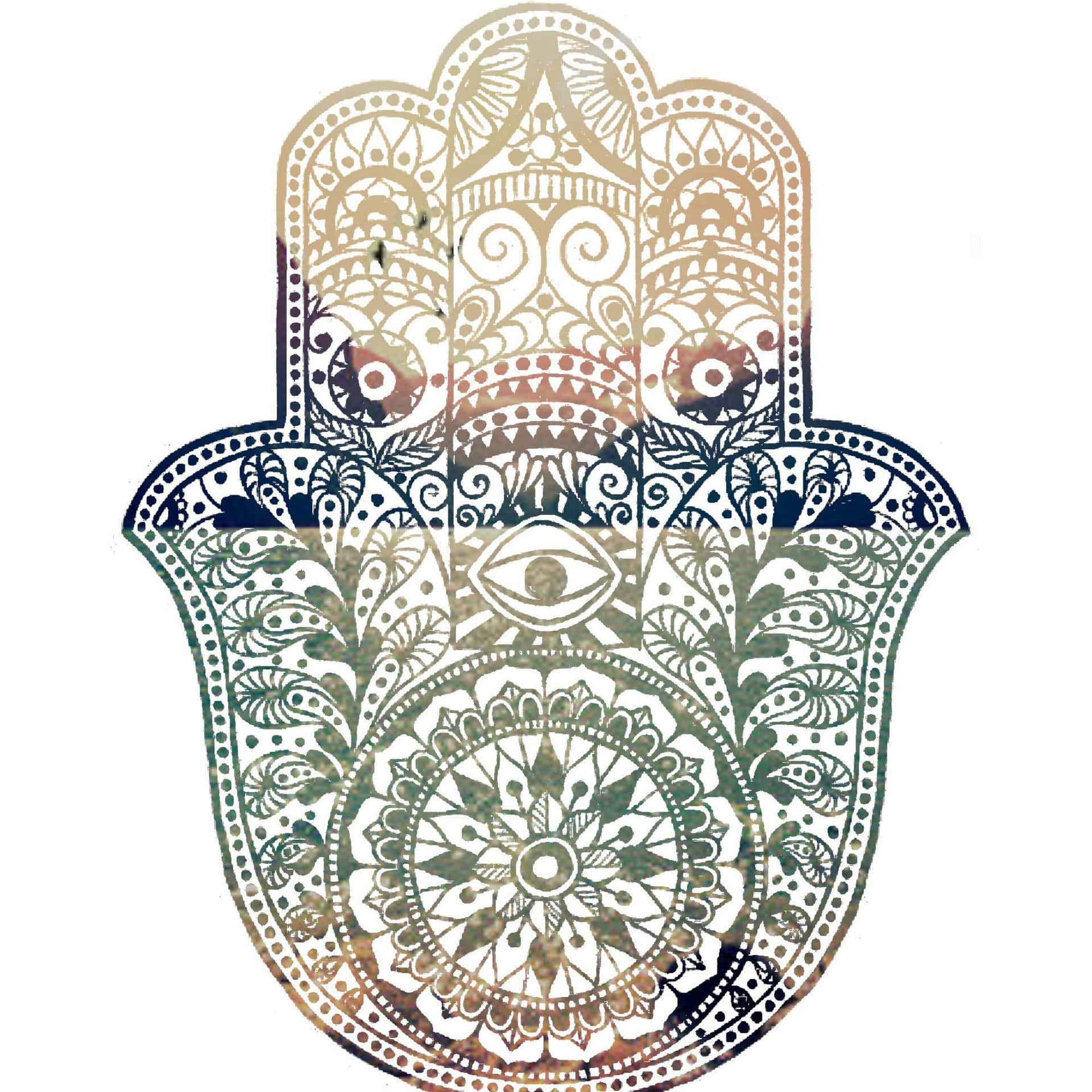 Spiritual Hamsa Hand Symbol With Galaxy Background Background