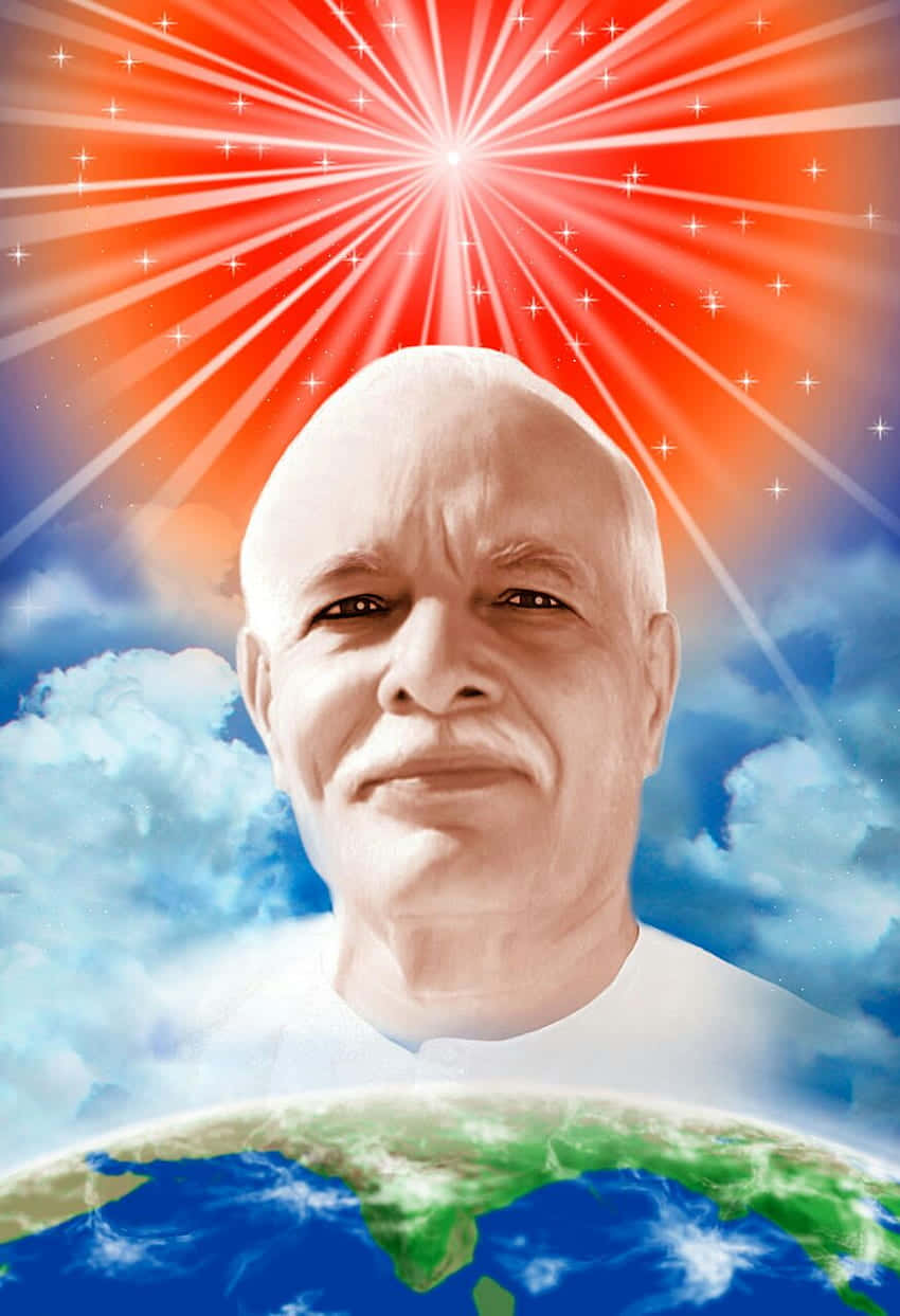 Spiritual Leader Over Earth Background