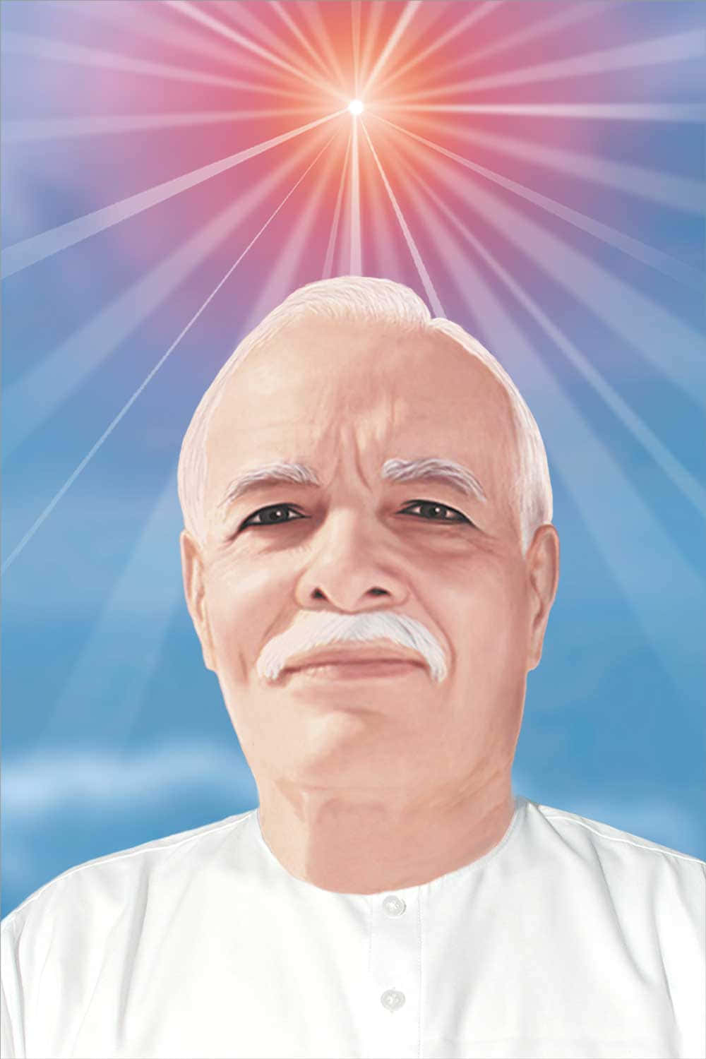 Spiritual Leader Portraitwith Radiant Light Background