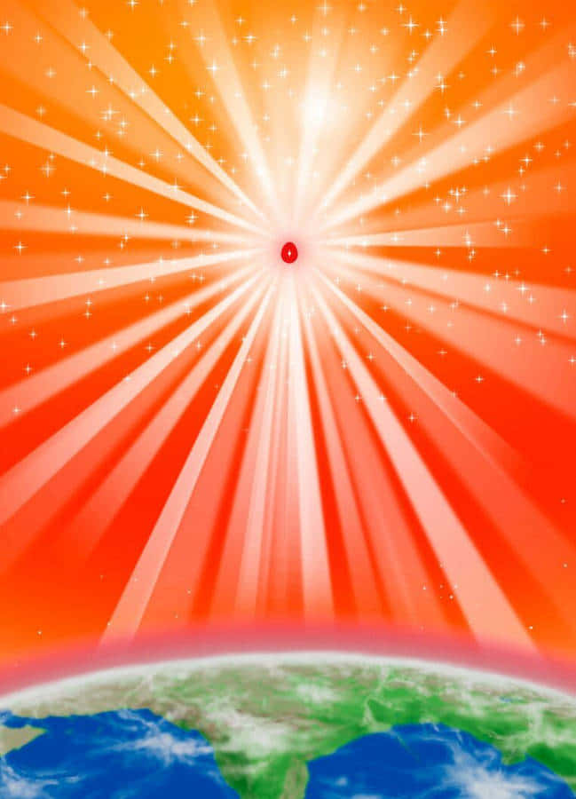 Spiritual Light Over Earth Background