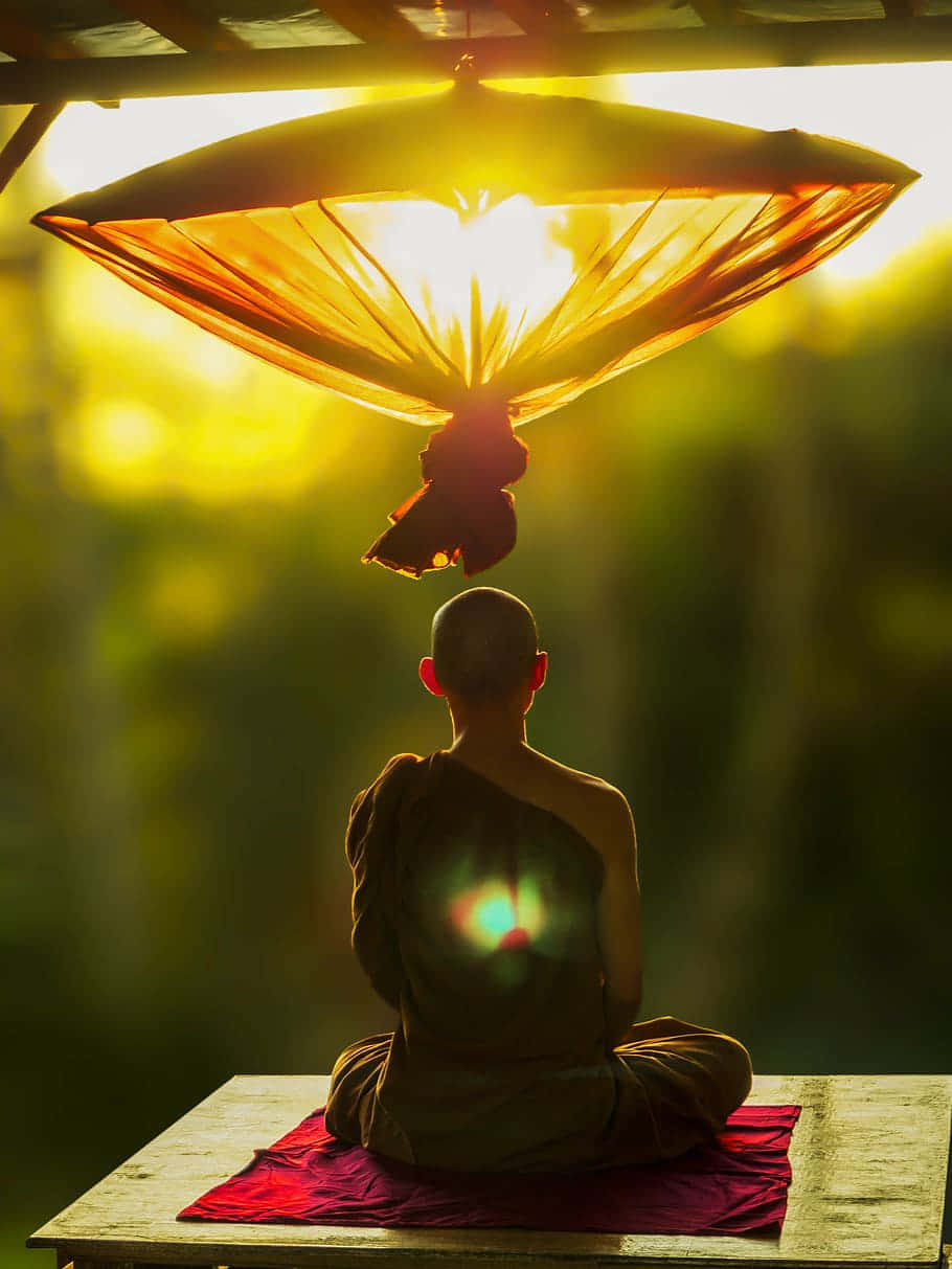 Spiritual Meditation In A Serene Nature Setting Background