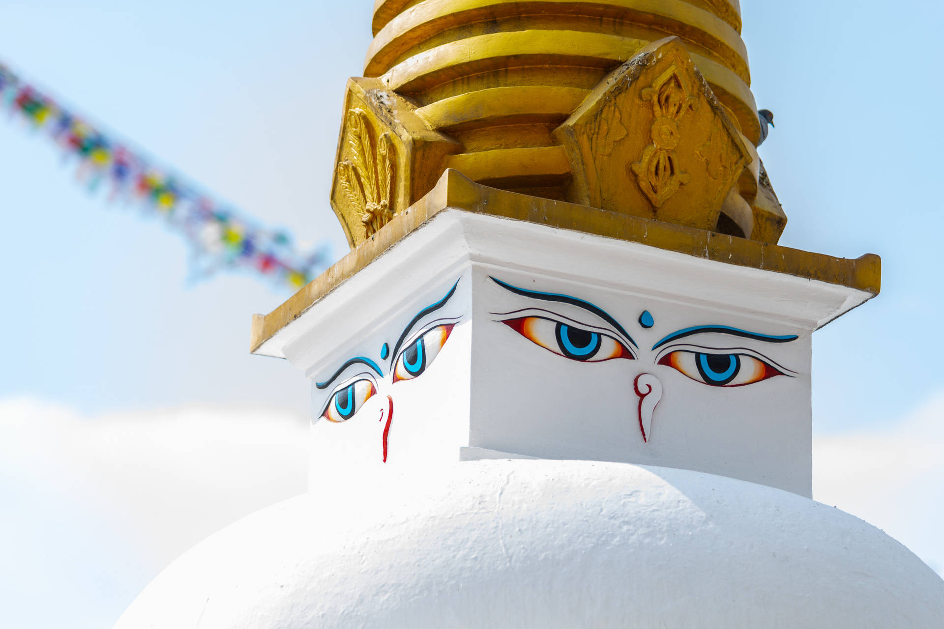 Spiritual Radiance - The Boudhanath Stupa In Kathmandu Background