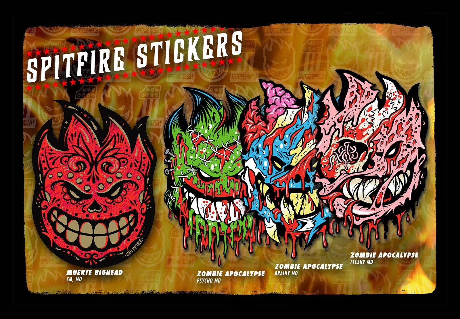 Spitfire Logo Stickers Zombie Apocalypse