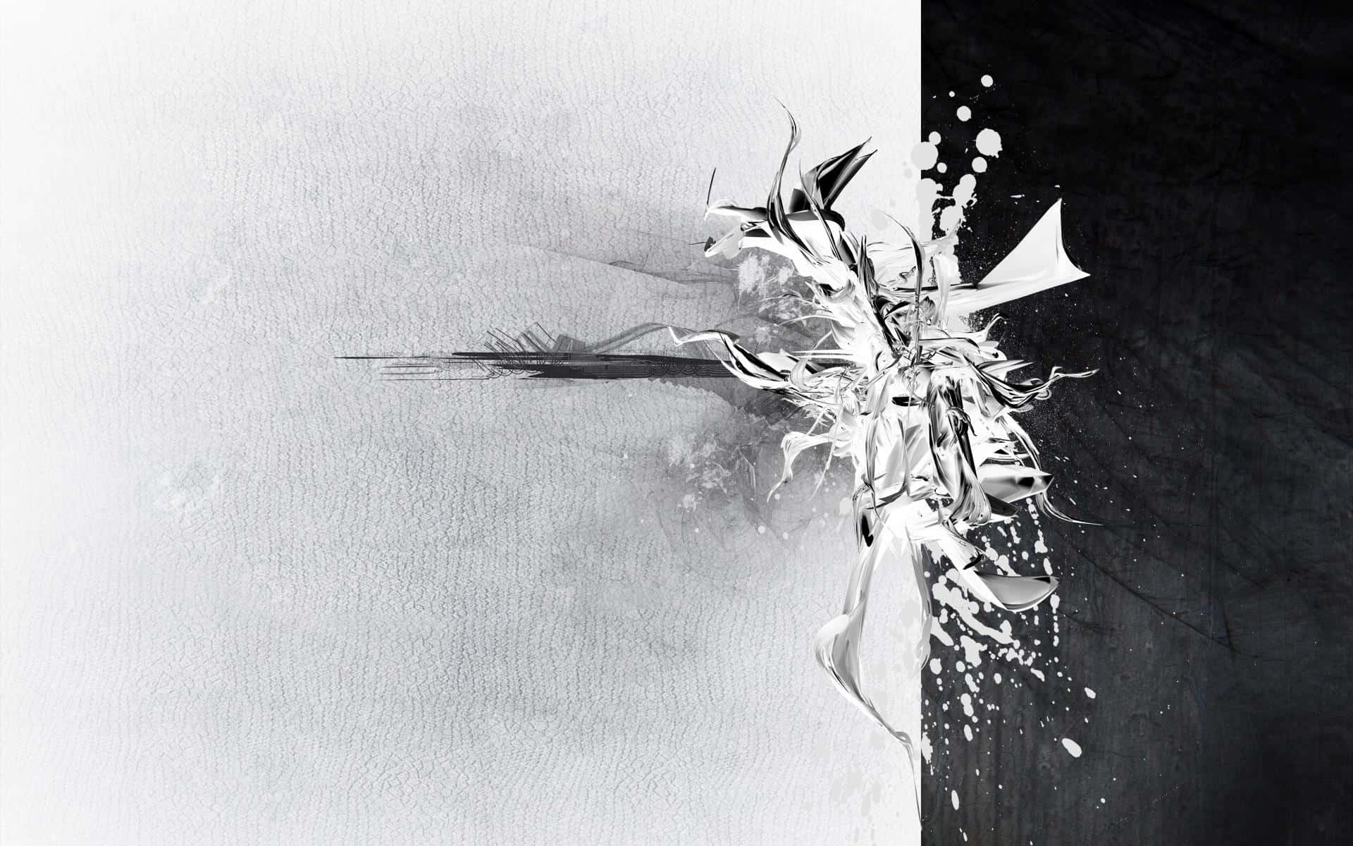 Splash Black And White Abstract