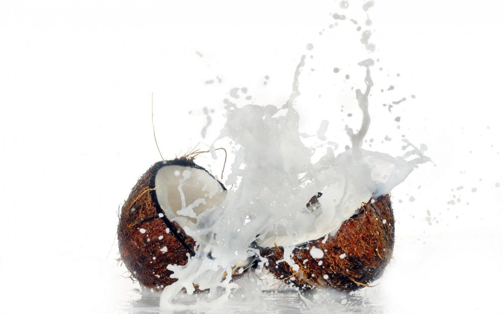 Splash Of Fresh Coconut Water Background