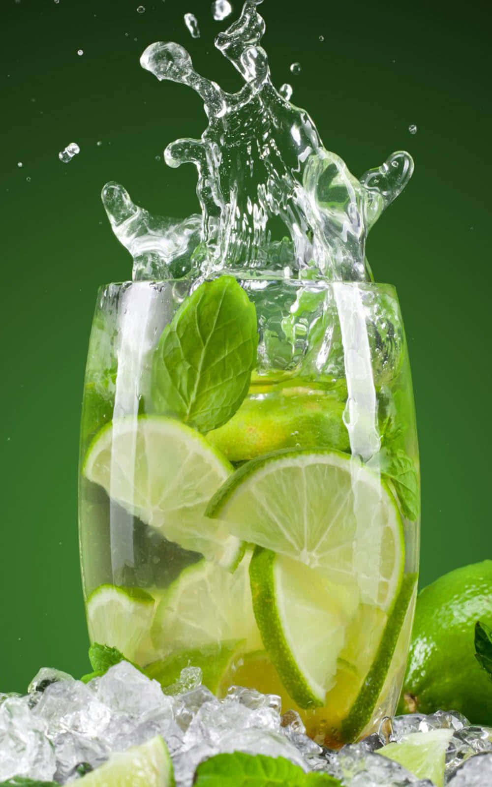 Splashing Glass Of Mojito Cocktail