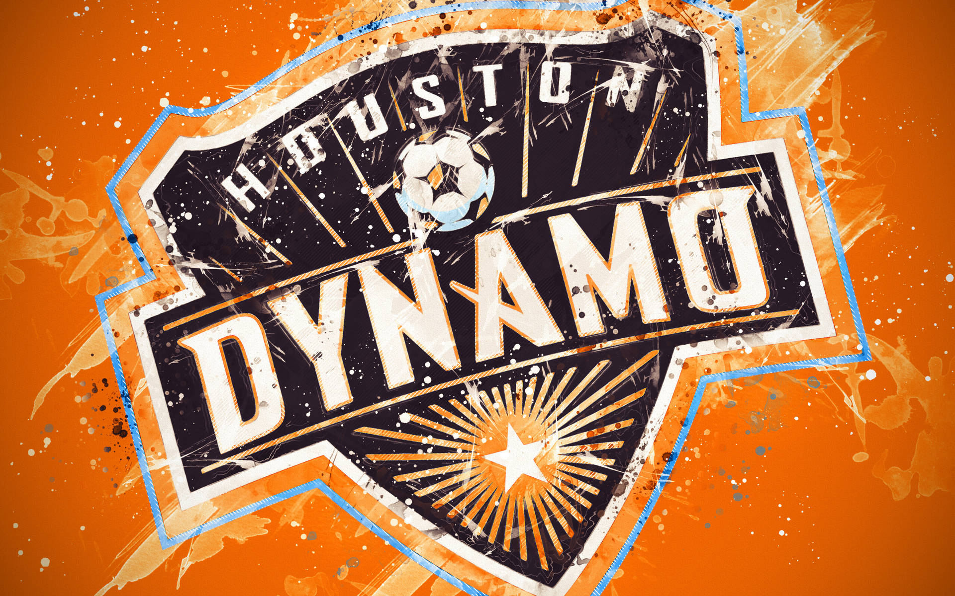 Splashing Orange Houston Dynamo Soccer Club Logo Background