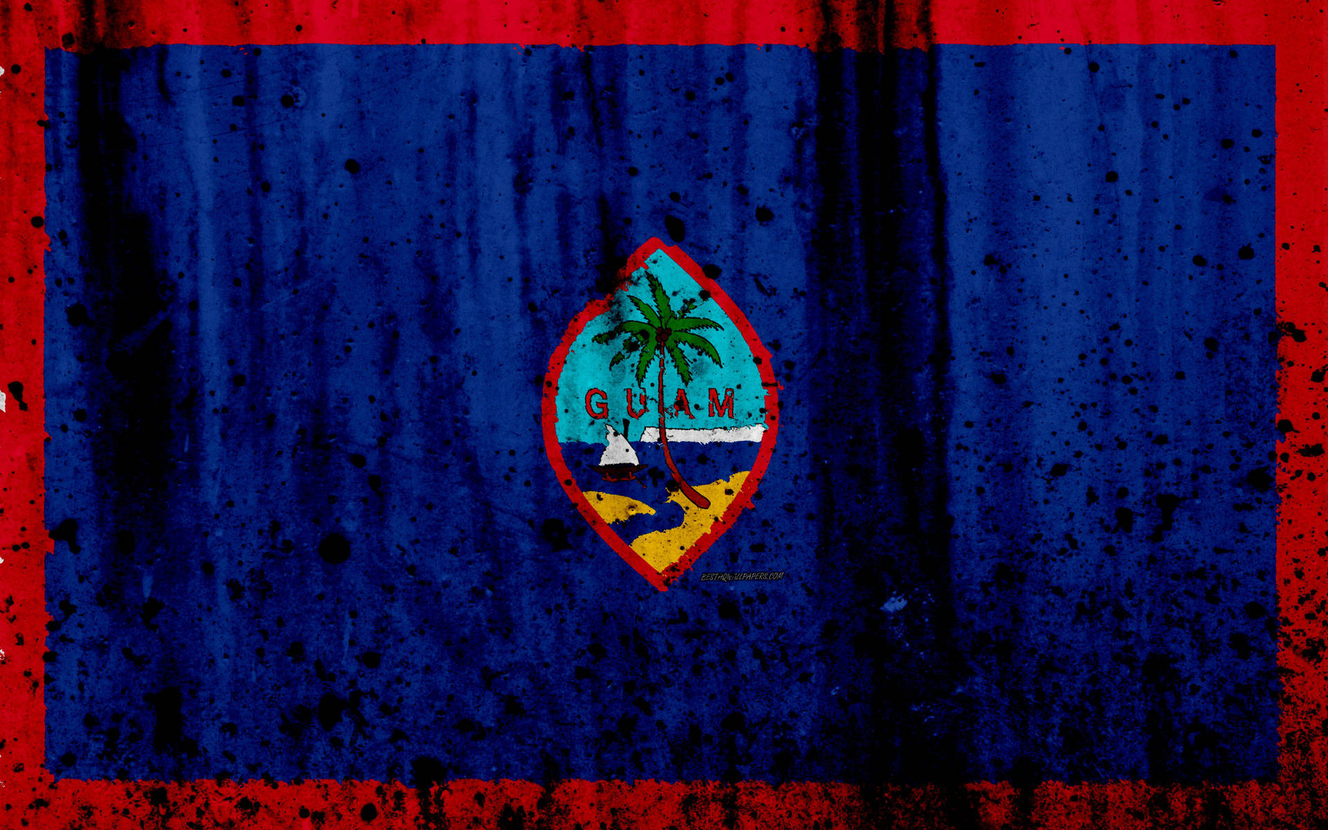 Splatted Guam Flag Background