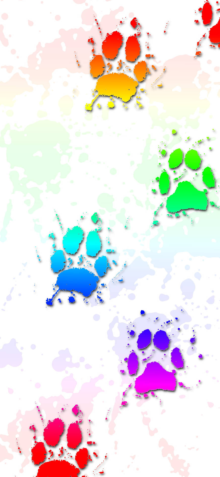 Splatter Paint Dog Paws Background