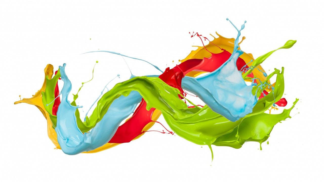 Splatter Paint Green, Blue, Red, Yellow Background