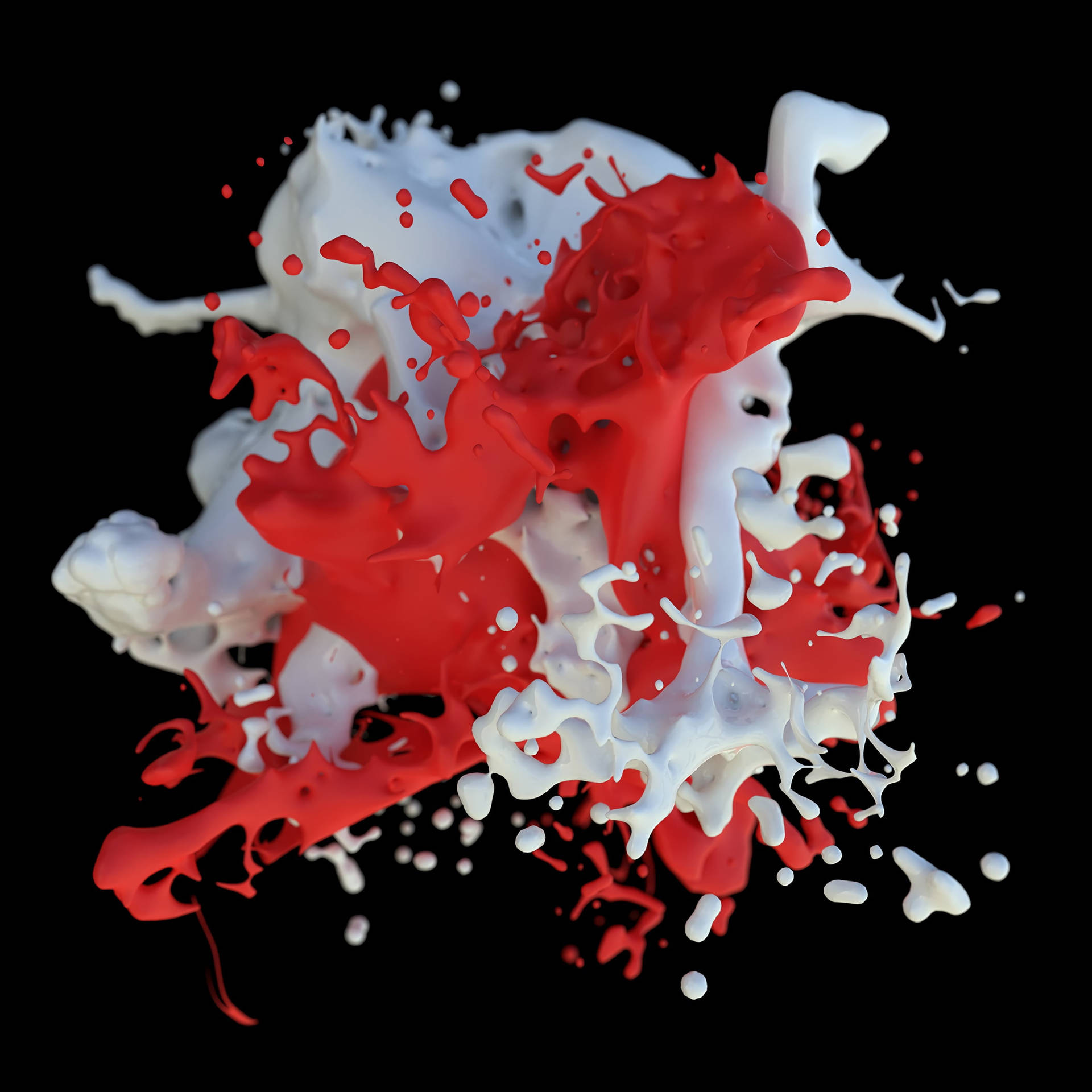 Splatter Paint Red White