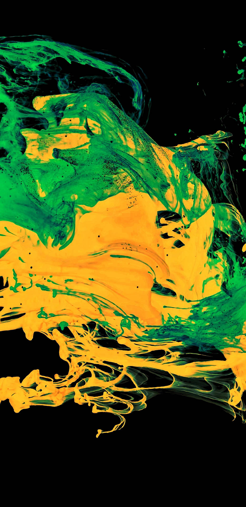 Splatter Paint Yellow Green Background