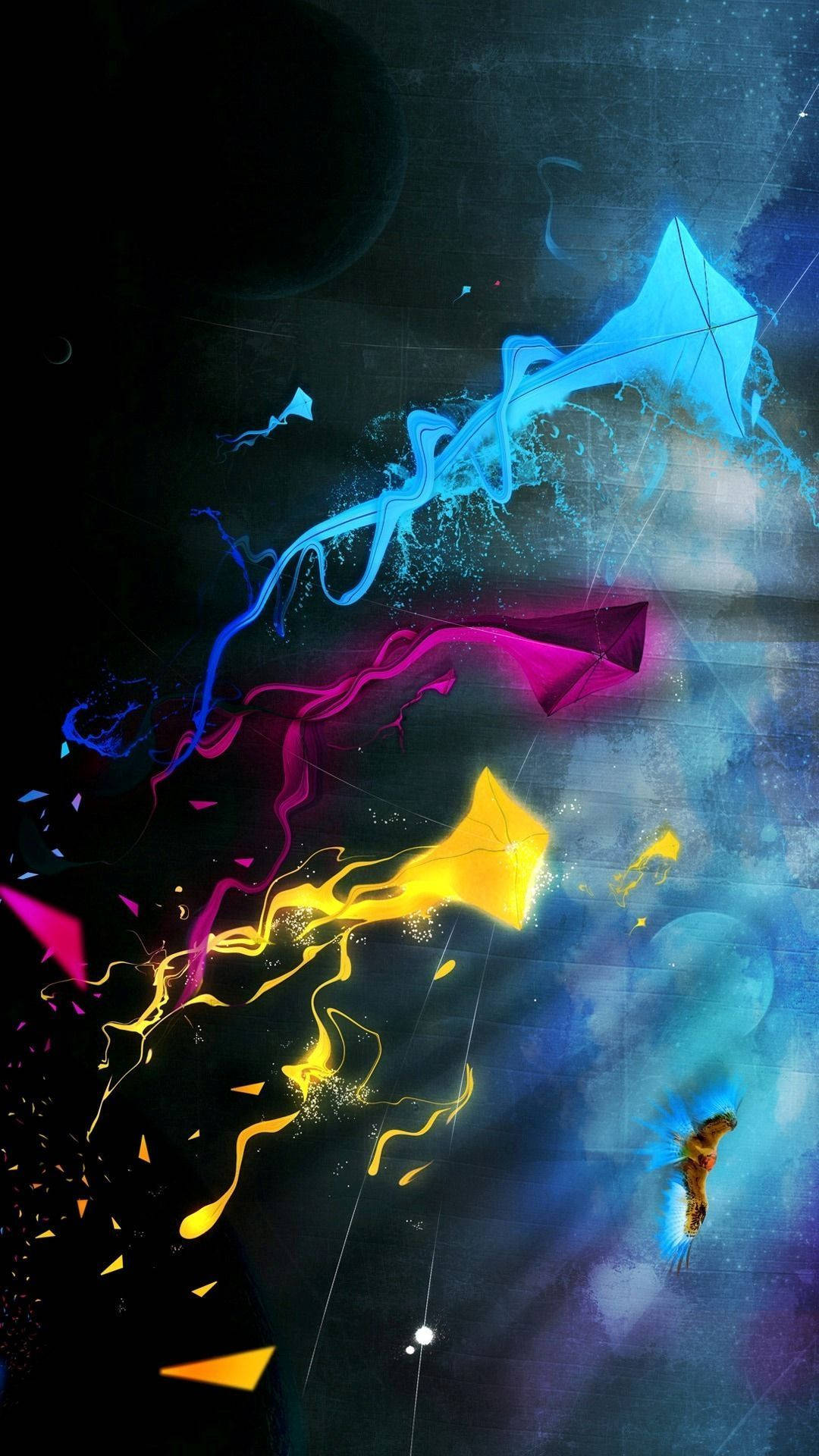 Splattered Kites Cell Phone Image Background