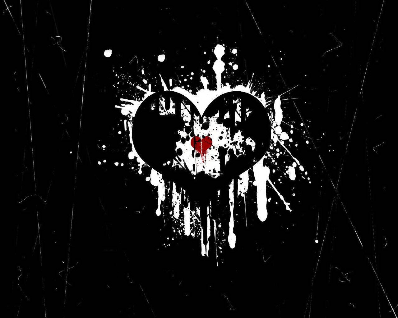 Splattered Paint Black Love Background