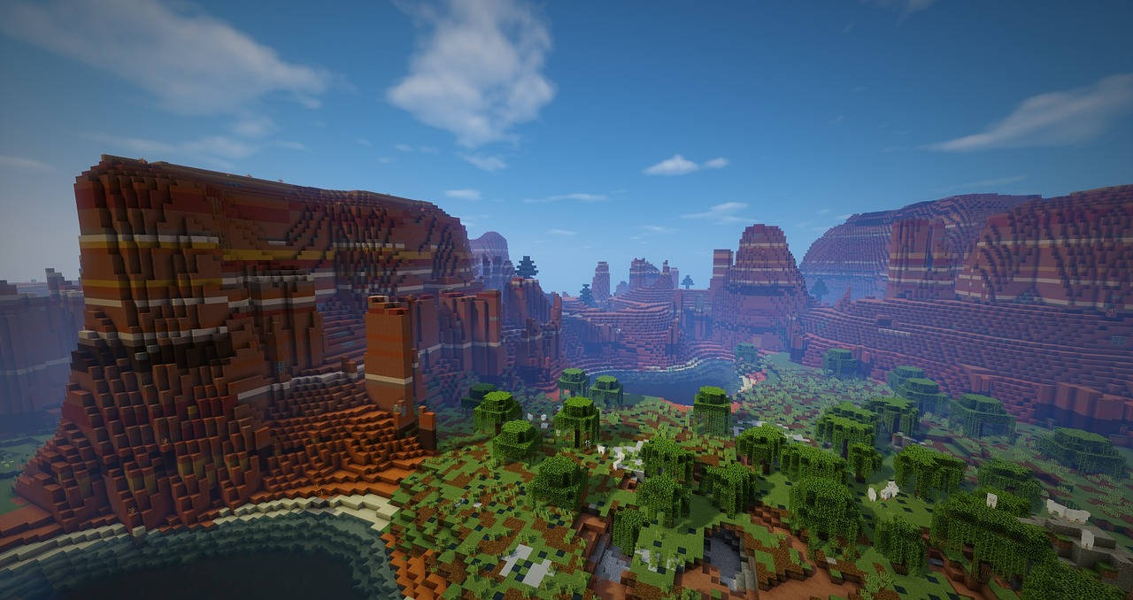 Splendid Minecraft Mountainous Landscape Background
