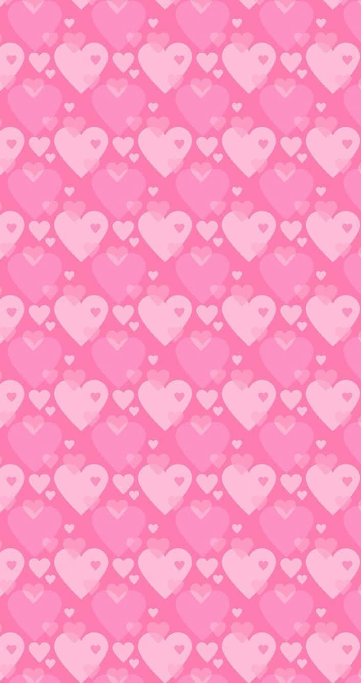 Splendid Pattern Pink Hearts Iphone Background