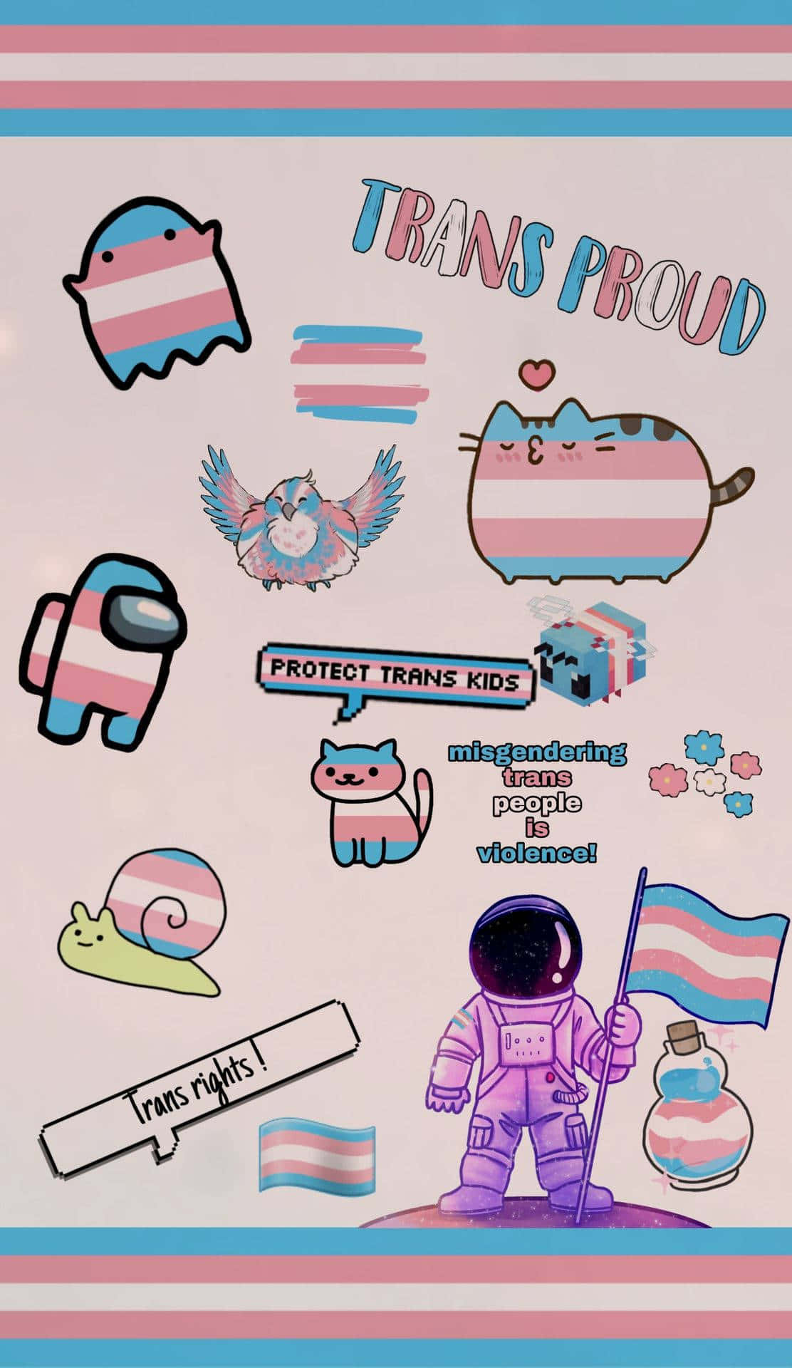 Splendid Trans Sticker Cute Collage Background