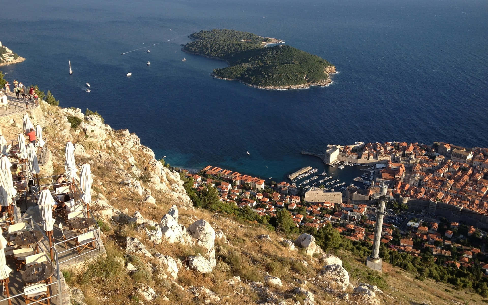 Splendid View Of The Historic City Of Dubrovnik Perched On A Steep Mountainside Background