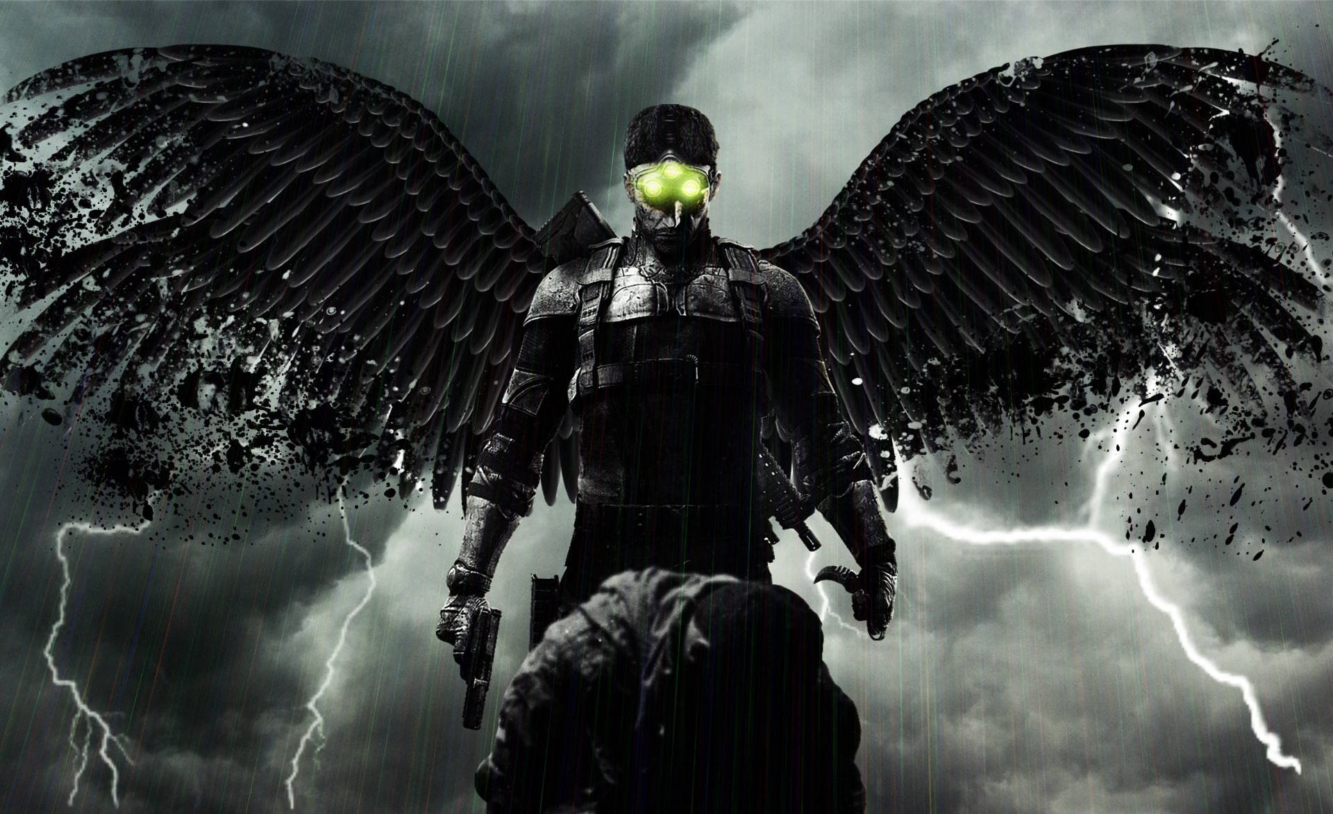 Splinter Cell Black Angel Wings Background