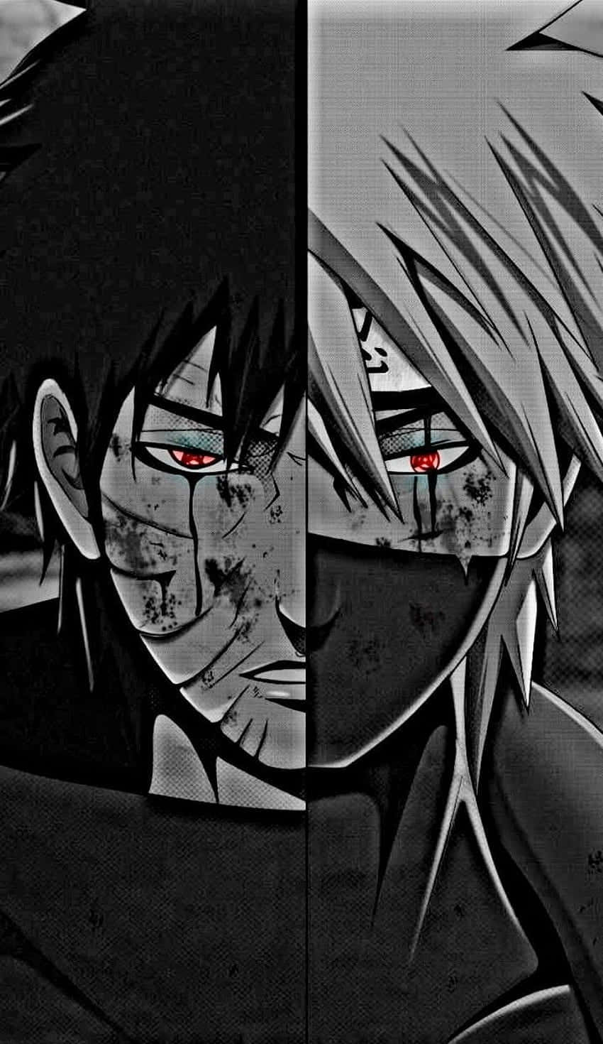 Split Face Anime Character Background