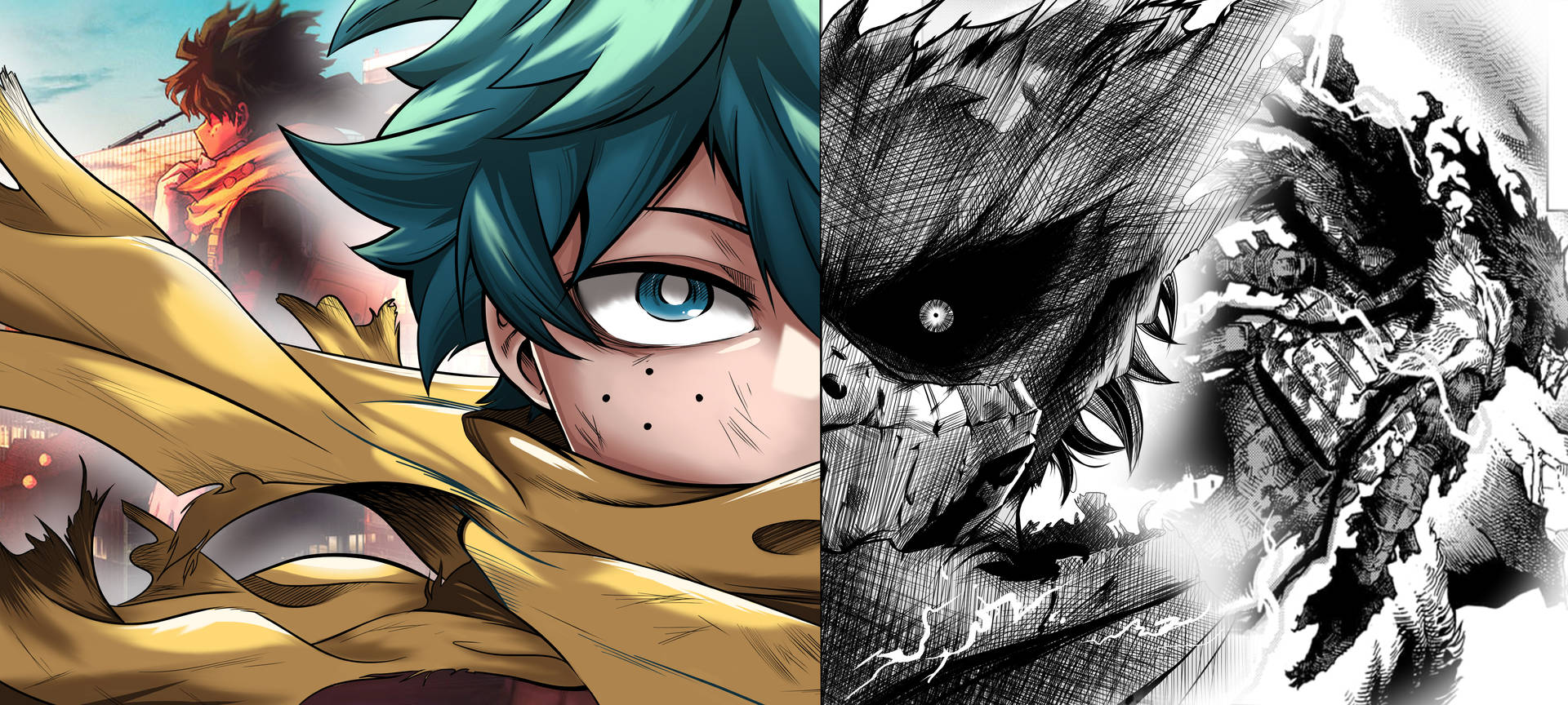 Split Izuku Midoriya 4k Background