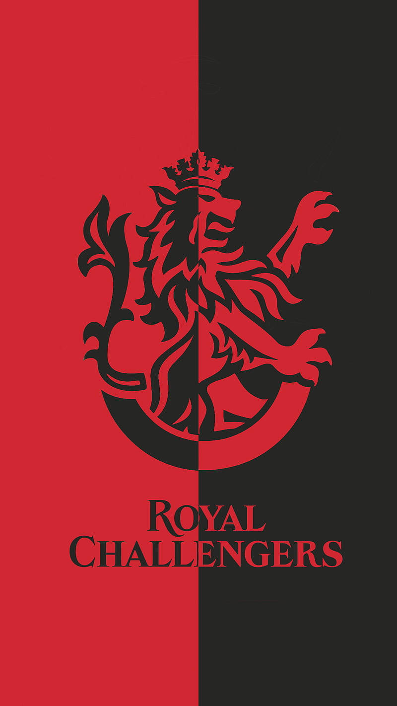 Split Red And Black Rcb Team Logo Background