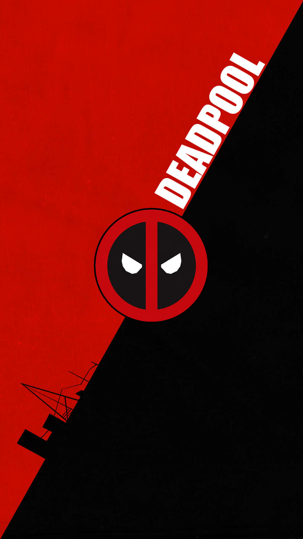 Split Tone Deadpool Logo Phone Background