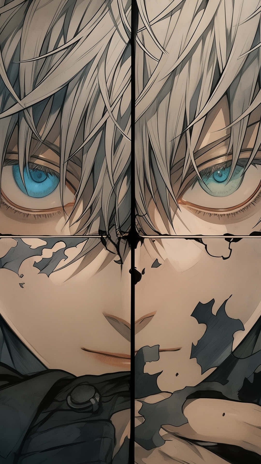 Split Visage Anime Artwork Background