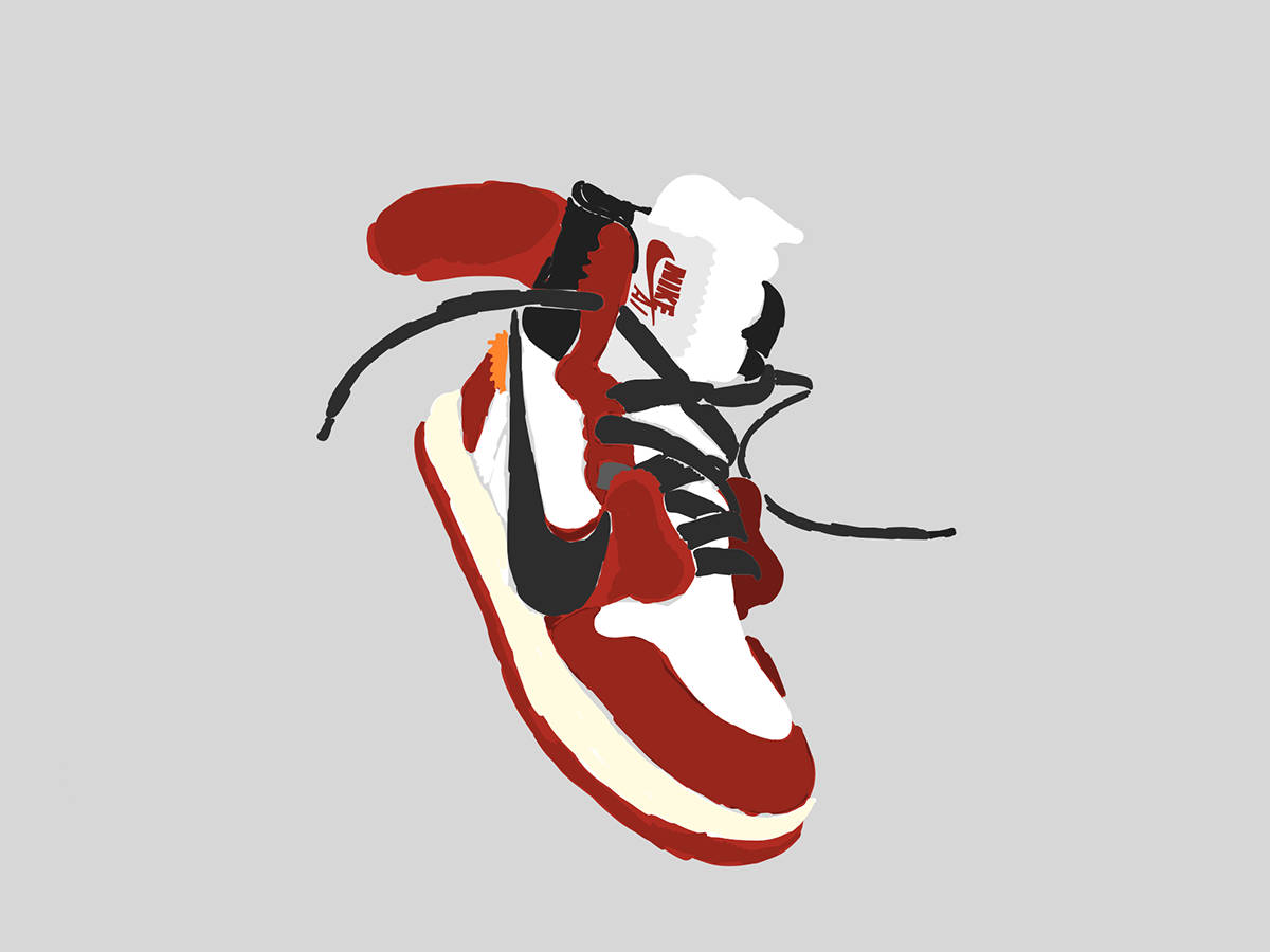 Splotchy Cartoon Nike Shoes Background