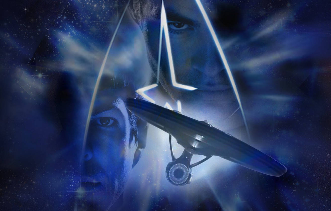 Spock Star Trek Blue Galaxy Background