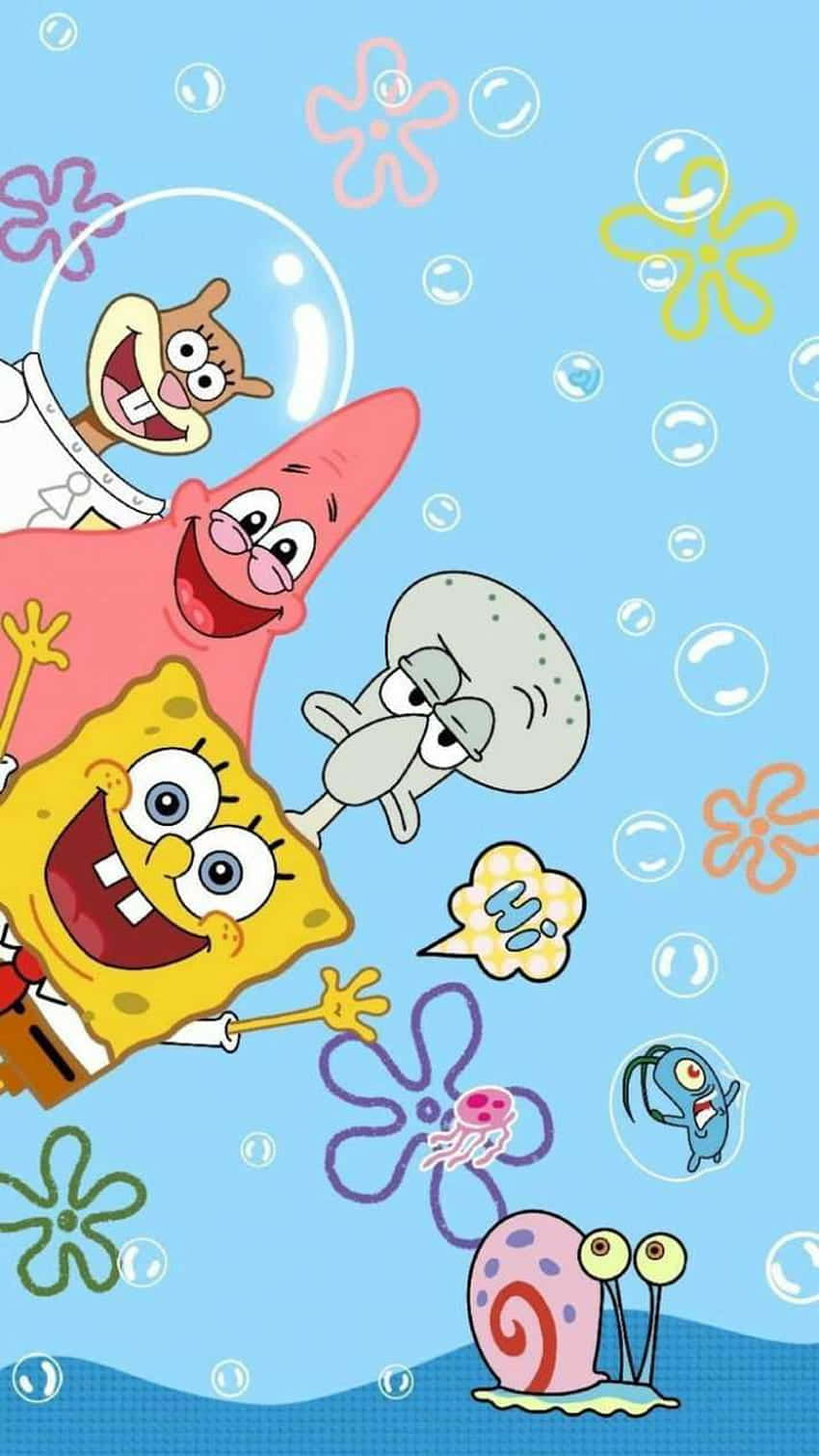 Sponge Bob_and_ Friends_ Bubbles_ Background