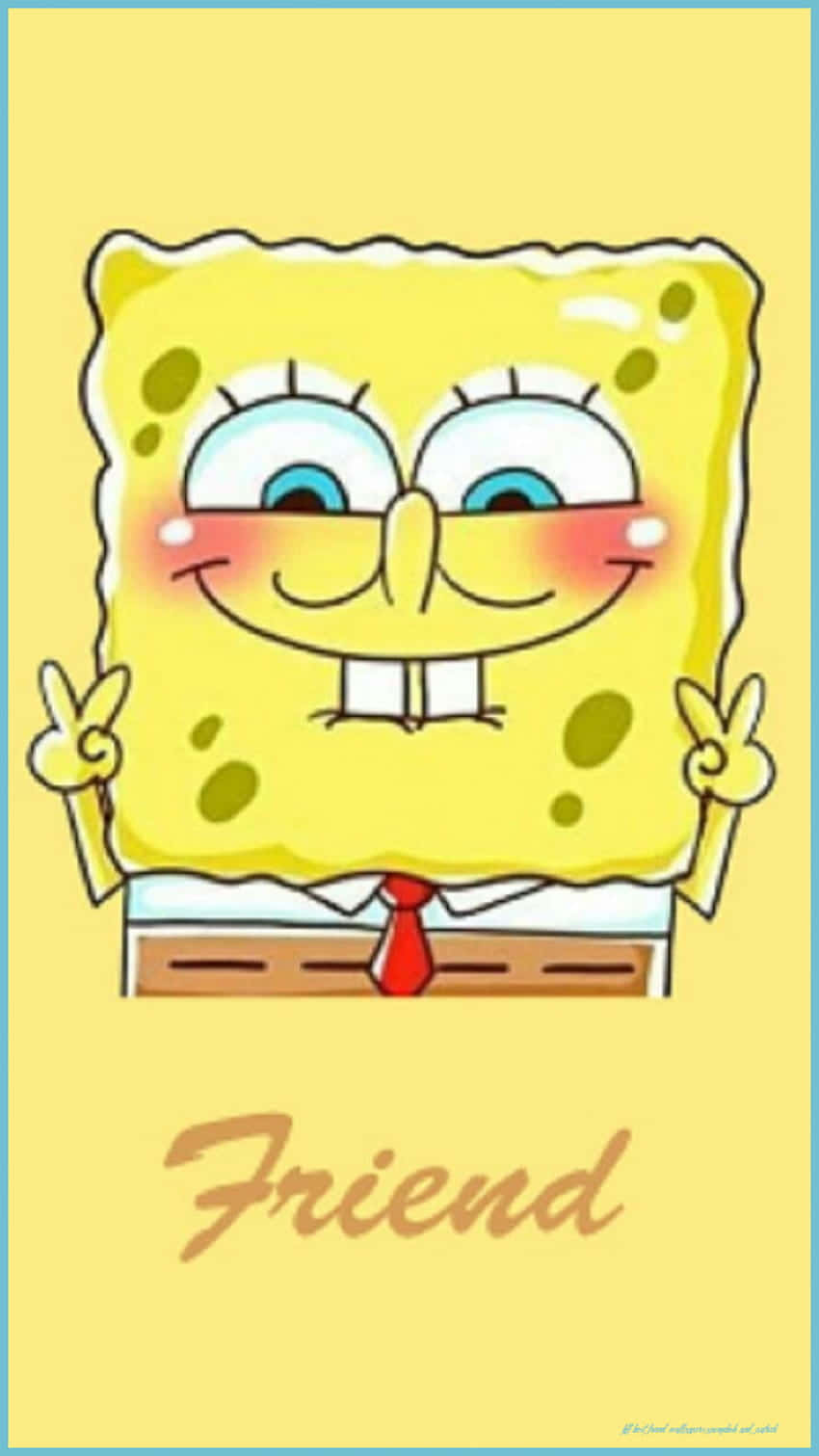 Sponge Bob Cute Matching Best Friend Wallpaper Design Background