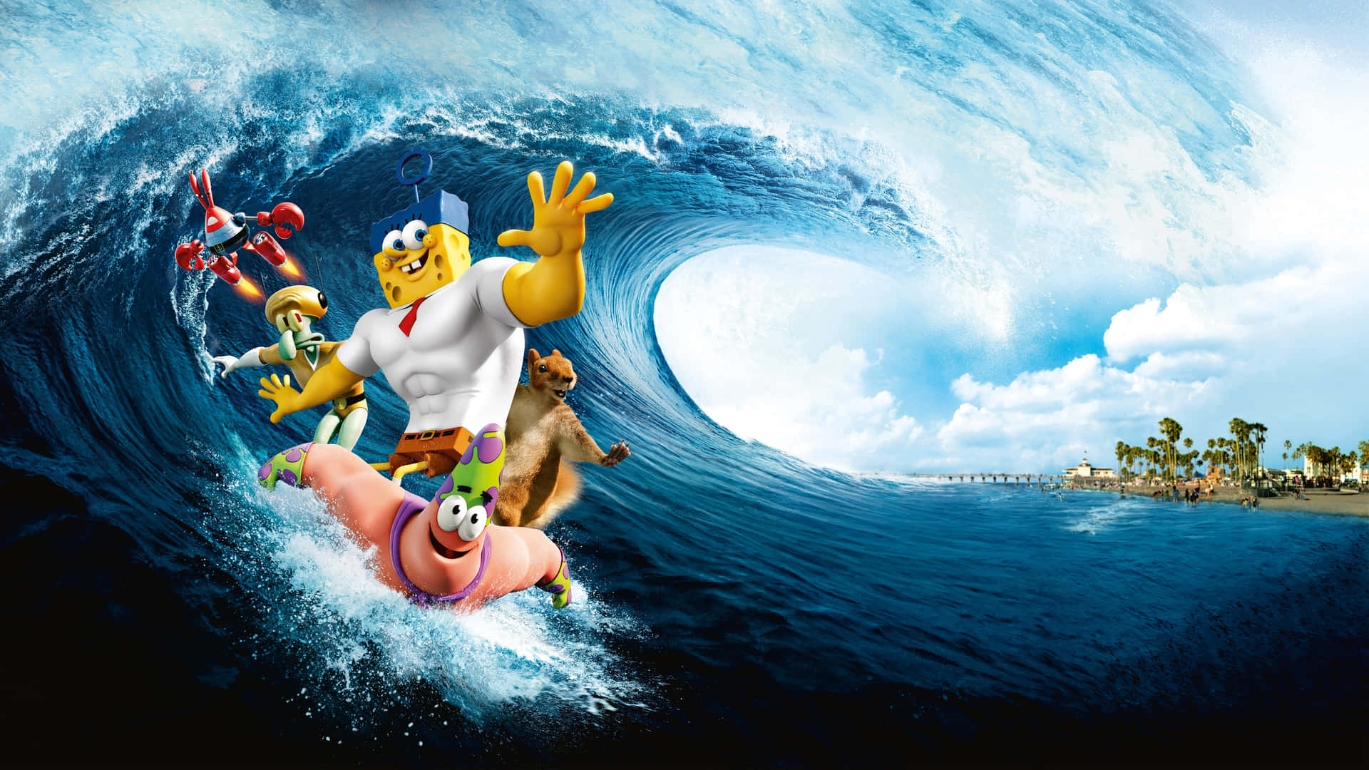 Sponge Bob_ Movie_ Surf_ Adventure Background