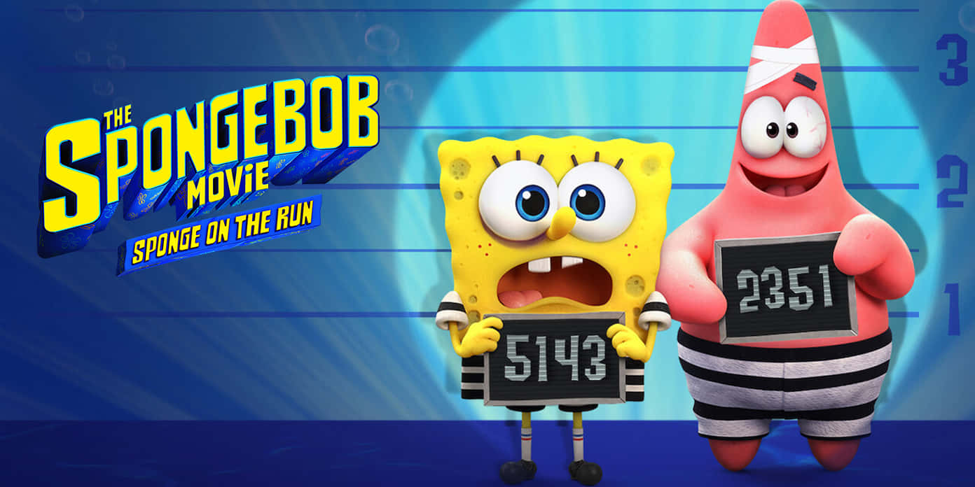Sponge Bob Patrick Mugshot Spongeonthe Run Background
