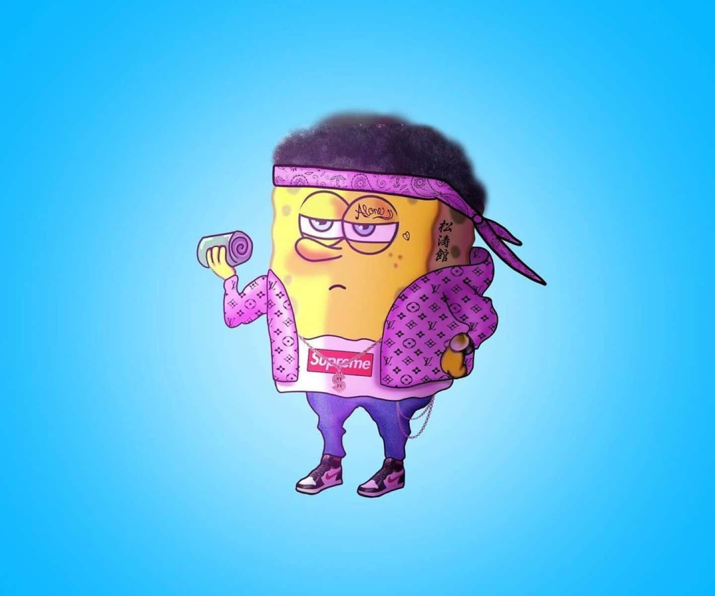 Sponge Bob Supreme Crossover Artwork Background