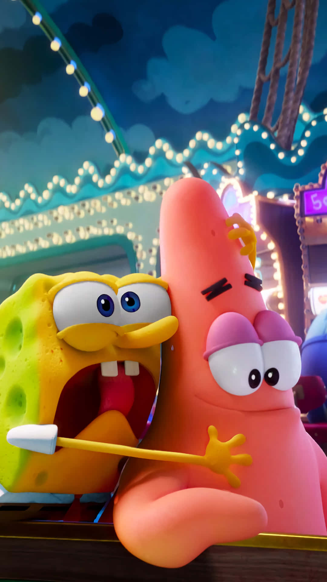 Sponge Boband Patrick Shockedat Carnival Background