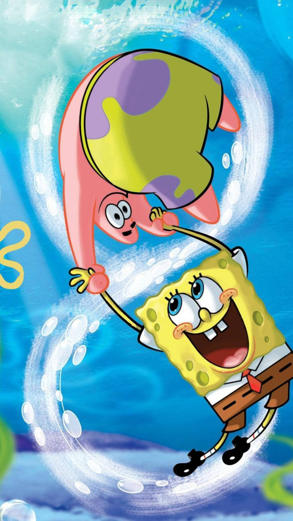 Spongebob And Patrick In The Air Background